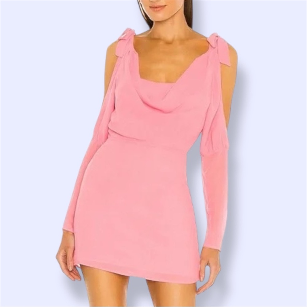 MAJORELLE Leigh Mini Dress | Tie-Strap, Sleeve Cut-Outs